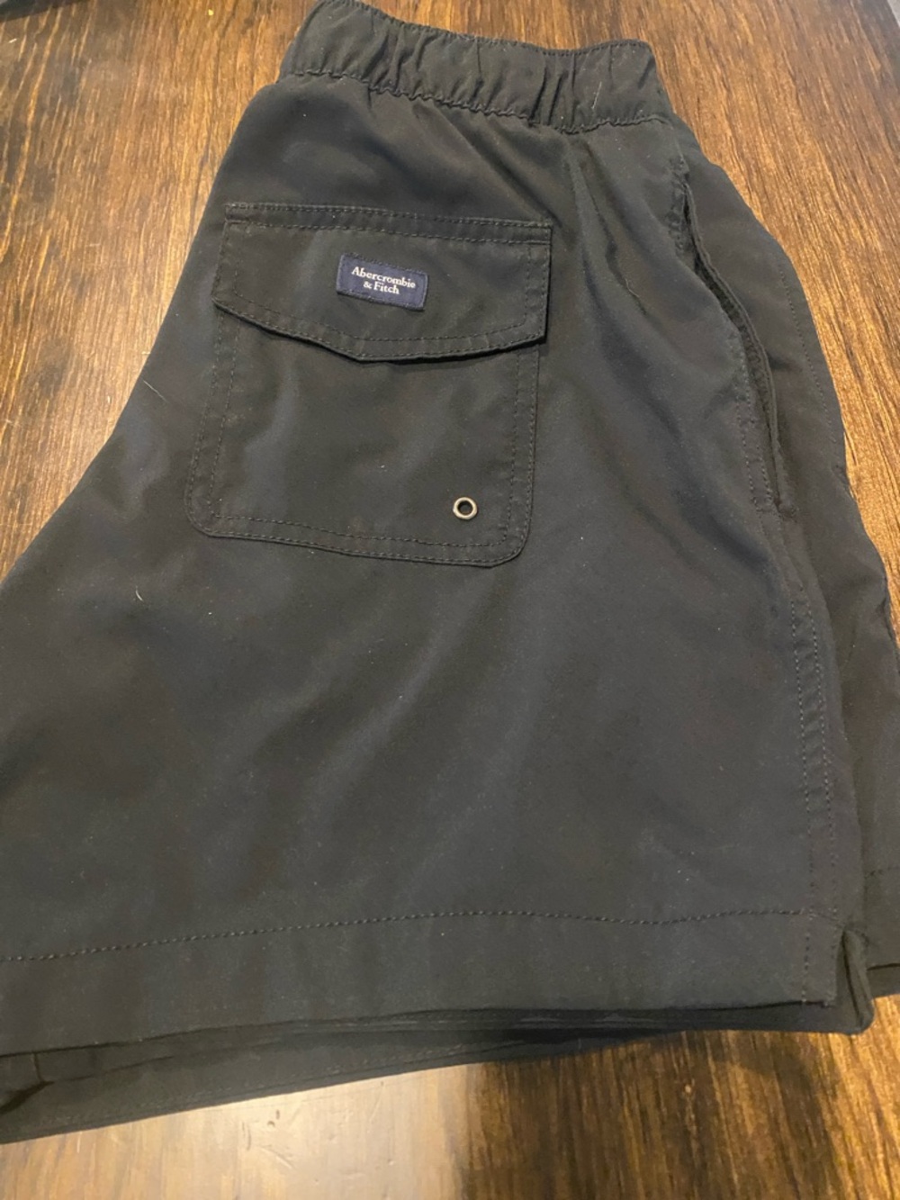 Abercrombie & Fitch Black Stretch Active Shorts with Compression Liner.